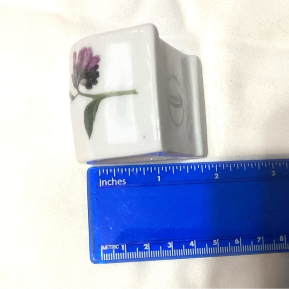 John Hinde 6 Porcelain Napkin Holders Wild Irish Purple Flowers - Picture 7 of 9